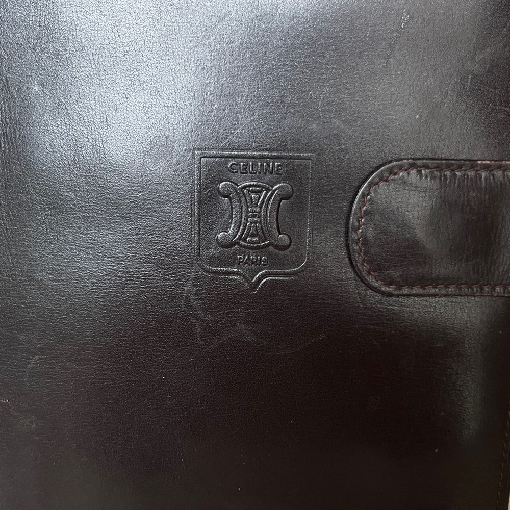 Celine Vintage Dark Leather wallet notebook holder - Picture 2 of 10